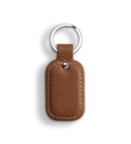 LEATHER KEYRING-COGNAC