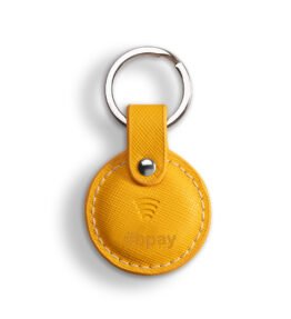 SAFFIANO LEATHER KEYRING-YELLOW