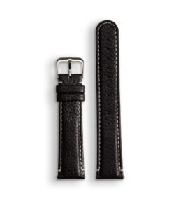 LEATHER WATCH STRAP-BLACK